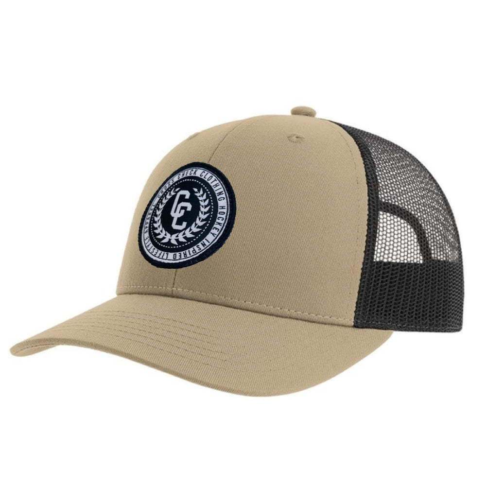 College Badge Cap Beige - Cross Check Clothing